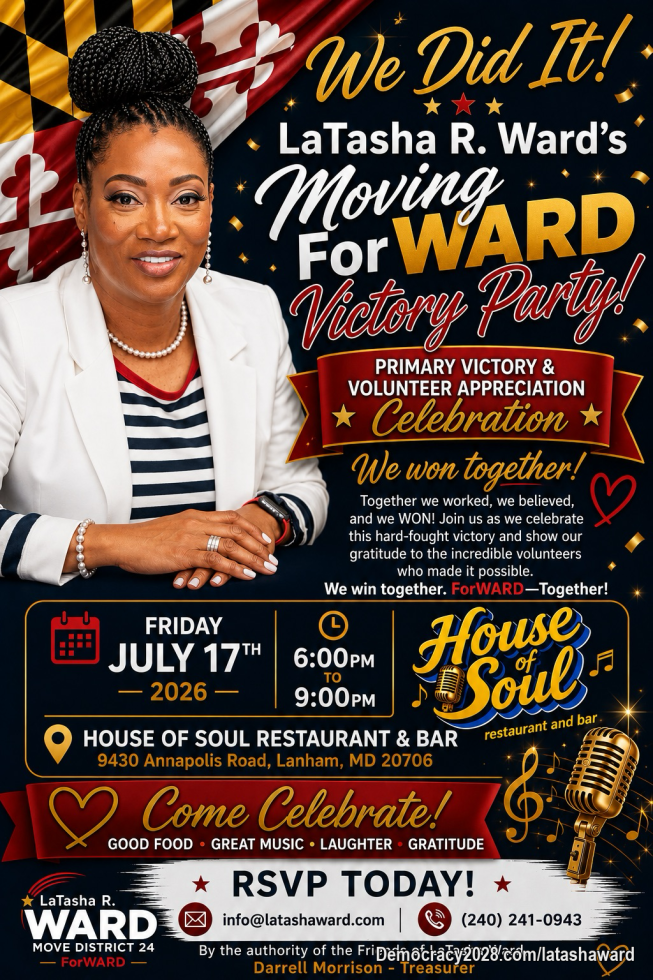 Join us on Friday July 17th to celebrate our primary victory and move District 24 ForWard!